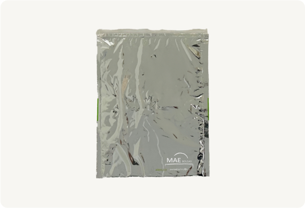 Bolsa isotermica plateada con logo de maebolsas